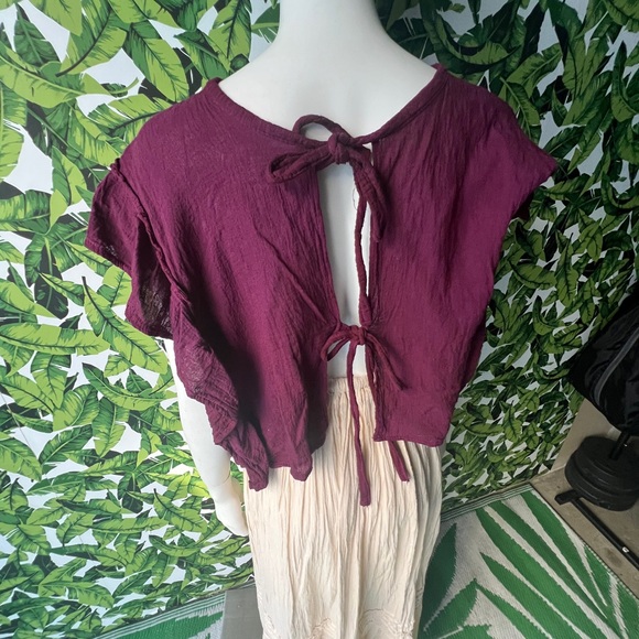 Purple Crop Top | One size fits most, 100% Organic Cotton, Hand-made - Picture 3 of 4